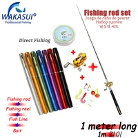 2021new a set pencil telescopic mini carp fishing rod pole pen shape folded fishing rodreelwheelhook for outdoor river lake