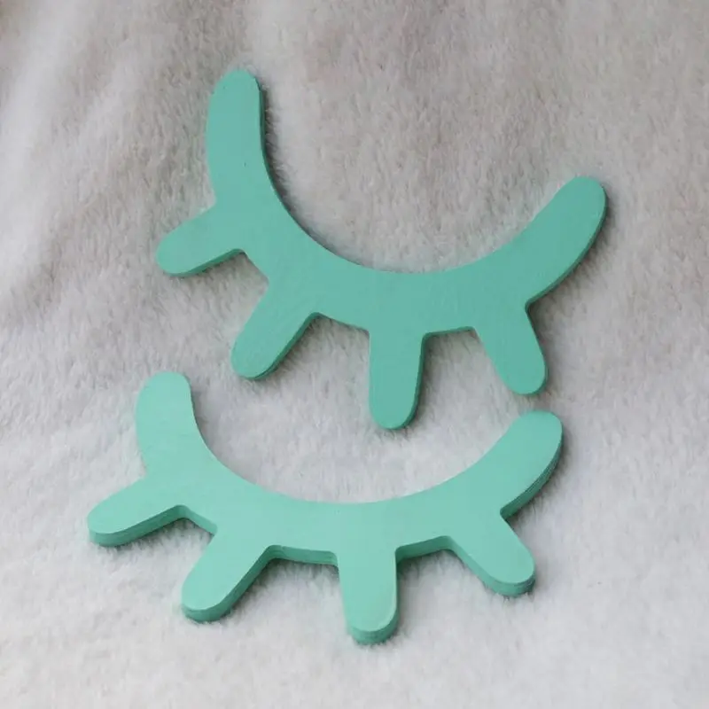 

2 Pcs Eyelash Wall Decals Peel Wooden Kids Wall Stickers Nursery Baby Bedroom Art Decorations