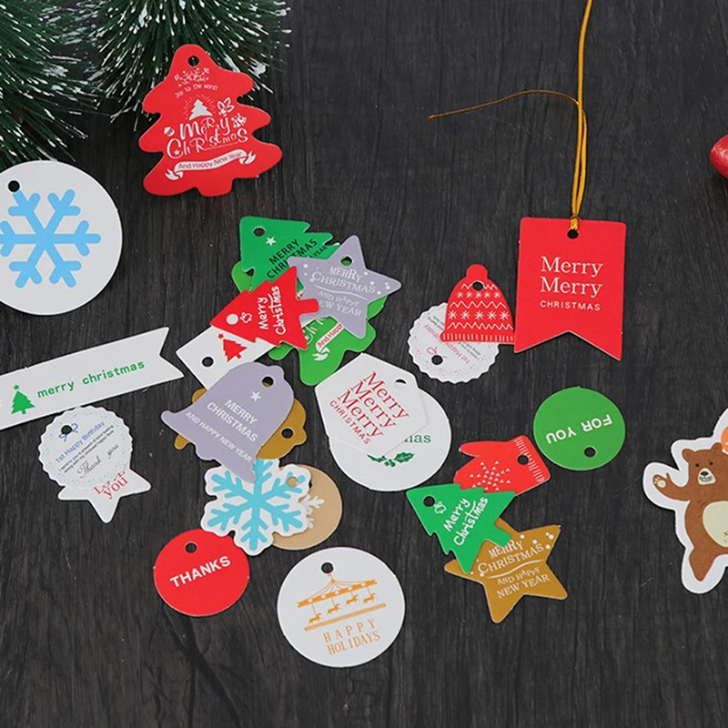 

DIY Crafts Hang Tag Labels Gift Wrapping Decor Supplies Christmas Series Wedding Birthday Paper Tags