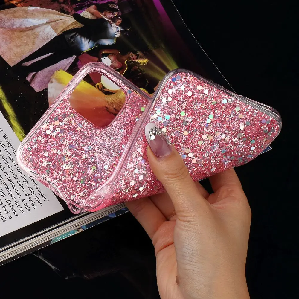 LAPOPNUT Блестящий силиконовый чехол для телефона IPhone 12 Mini 11 Pro Max X Xr Xs 7 Plus 8 6S 6 5 5S