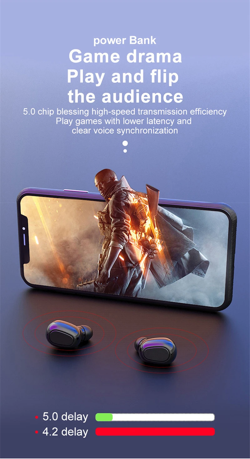 TWS Bluetooth 5,0 наушники Бас-гарнитура с микрофоном настоящие беспроводные мини-наушники для мобильного телефона для huawei Xiaomi Airdots iPhone