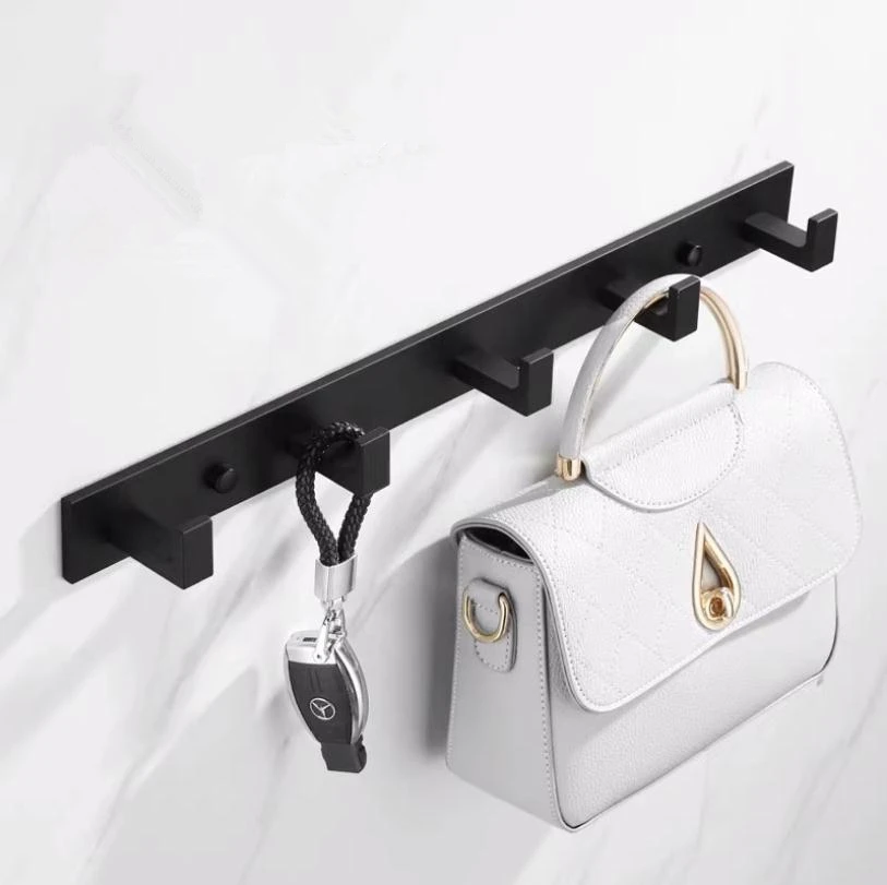 bathroom space aluminum robe hook wall mounted clothes coat hook wall hanger black bathroom accessories free global shipping