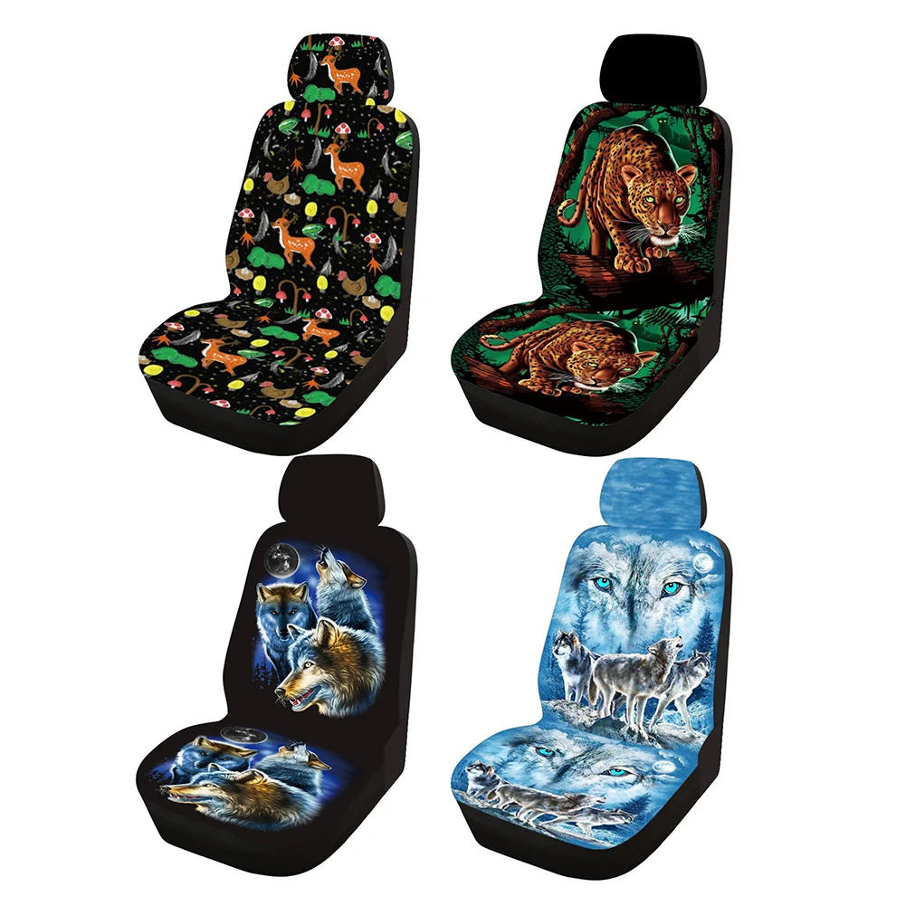 Универсальные чехлы для передних сидений автомобиля с модным принтом сетчатые