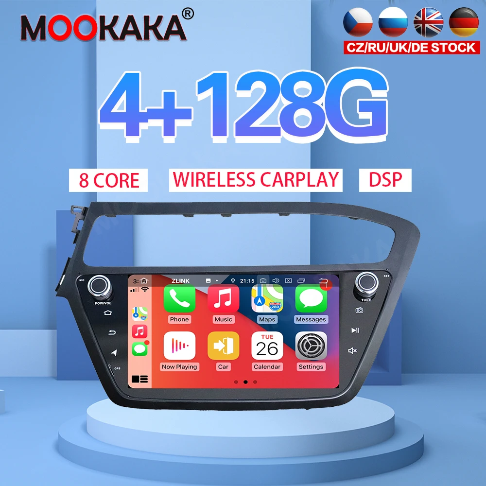 

Автомобильный плеер 7 "Android 10 PX6 4G 128 ГБ для Hyundai I20 2018 2019 Автомобильный GPS навигатор CarPlay головное устройство DSP стерео