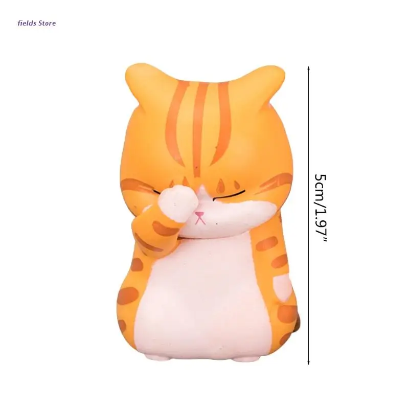 

5cm Cake Toppers Desk Decoration Model Cat Figurines Realistic Animal Statues