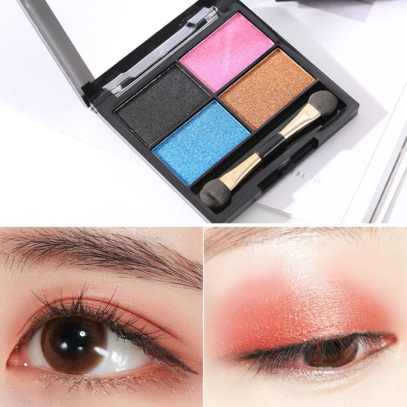 Стойкая палитра теней для век с кисточкой мерцающие пигментированные тени