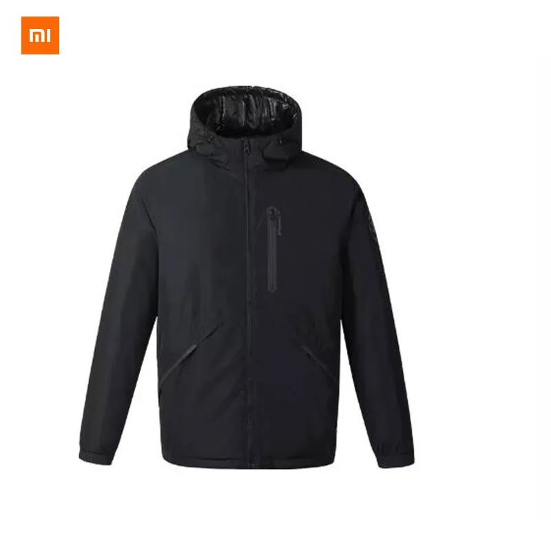 Xiaomi ULEEMARK Smart Fever куртка с хлопковой подкладкой, двухсторонняя одежда 3,0 Для мужчин, пуховик на утином пуху интеллигентая(ый) Контроль температуры 3 уровня регулировки скорости - Цвет: BLACK M
