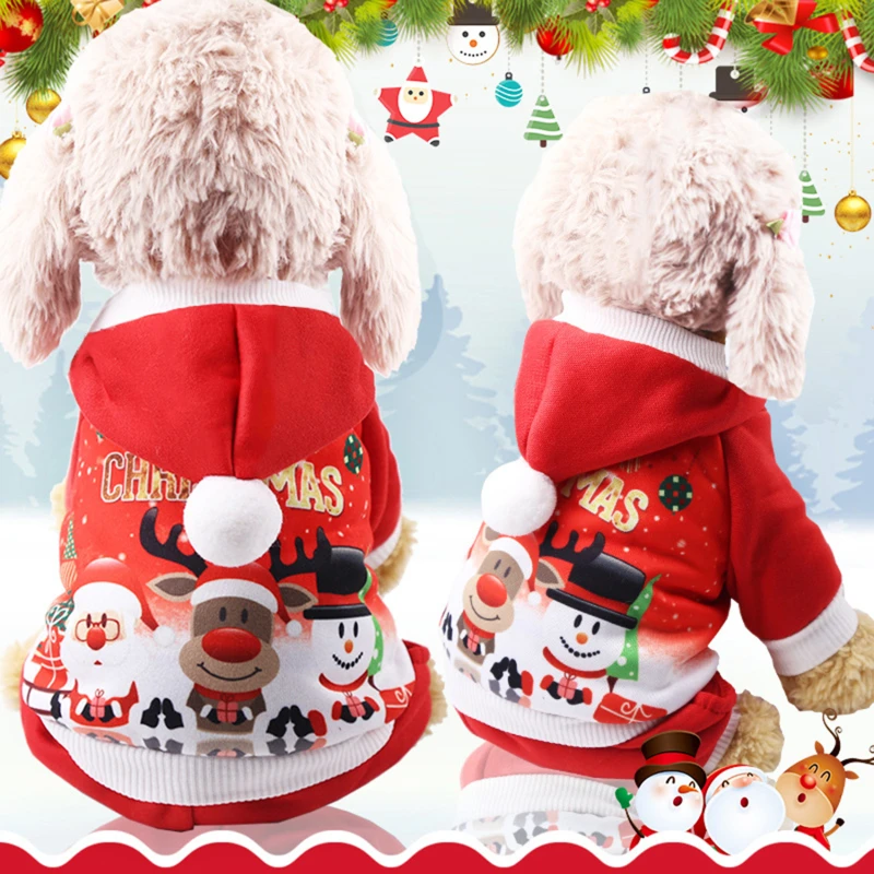 

Small, Medium and Big Dog Christmas Pet Supplies Clothes Cat Cotton Clothing Funny Autumn and Winter Clothes Elderly Elk Snow