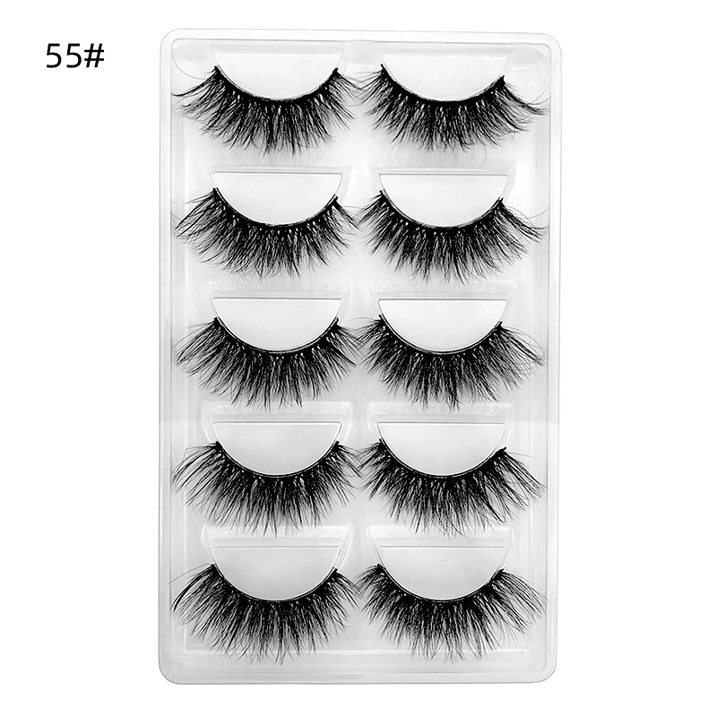 

NEW 5 pairs Cross Dense Handmade Cotton Stalk Eye Lashes Date Make-up Mink Fake Eyelashes long Natural Mink False Eyelashes