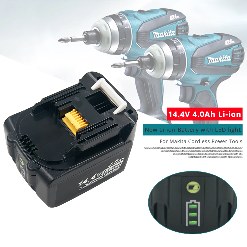 4000 мА/ч BL1440 14 4 V литиевая Перезаряжаемые Батарея для Makita BL1430 BDA340 BDA341Z BDF343
