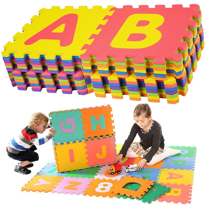 

20pcs/set 30*30cm Number Animal Word Pattern Baby Play Mat Puzzle Toys Kids Children Eva Foam Yoga Crawling Mats Floor Tapete