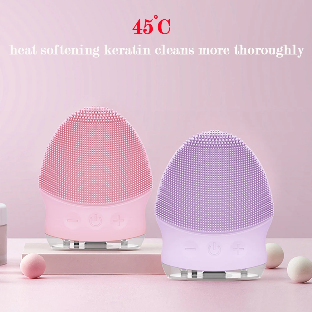 Звуковая вибрация щетка для очищения лица массажер электрическая силиконовая