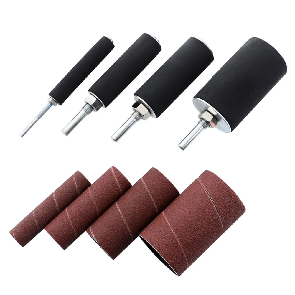 Abrasive Sleeves Power Tool Accessories Professional Rubber Drum Sanding Kit Metal Polishing For Drill Press With Storage Box |