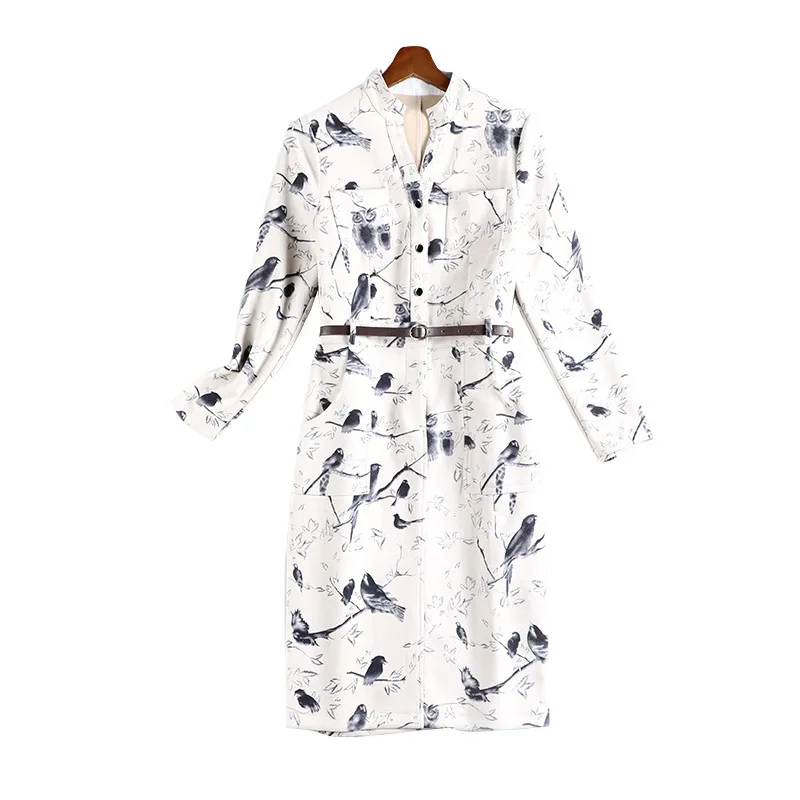 Для женщин осень 2020 Новый размера плюс ретро платье средней длины|Женские платья|