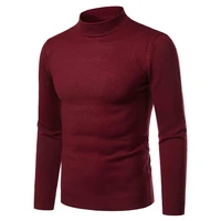 autumn warm cashmere sweater men half high collar mens sweaters slim fit pullover men classic wool knitwear pull male