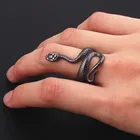 Мужское кольцо в виде змеи из нержавеющей стали