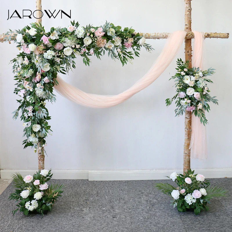 

JAROWN Artificial Flower Row Flower Ball Wedding Arch Decorations Props Fake Flowers Home Party Background Decor Flores