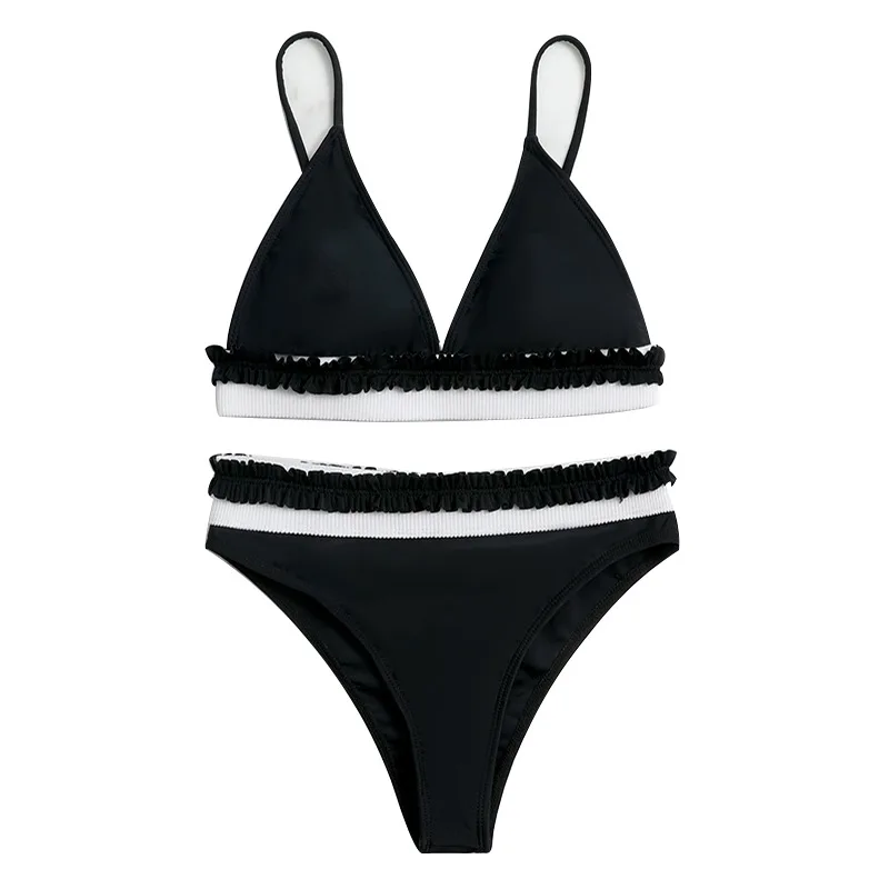 

Sexy Bikini 2021 Summer Swimsuit Women Two Pieces High Waist Bikini Push Up Swimwear Halter Bathing Suit Split Female Swimsuit
