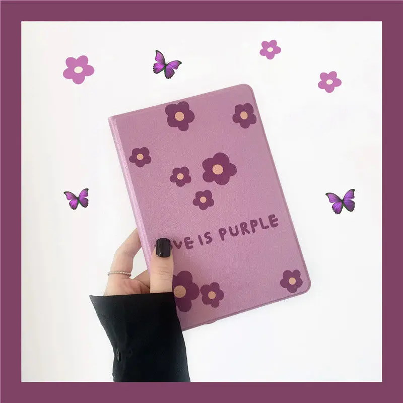 

Purple Flower For iPad Pro 11 10.5 Cover for iPad Air 3 Case for iPad 10.2 9.7 2018 Air Mini 4 5 Funda Wireless Charger