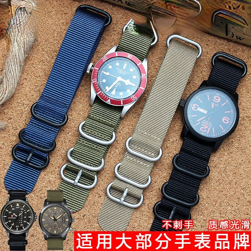 

Ремешок нейлоновый ультрадлинный для мужчин и женщин, подходит для Seiko Citizen Timex Luminox, 16 18 20 22 24 мм