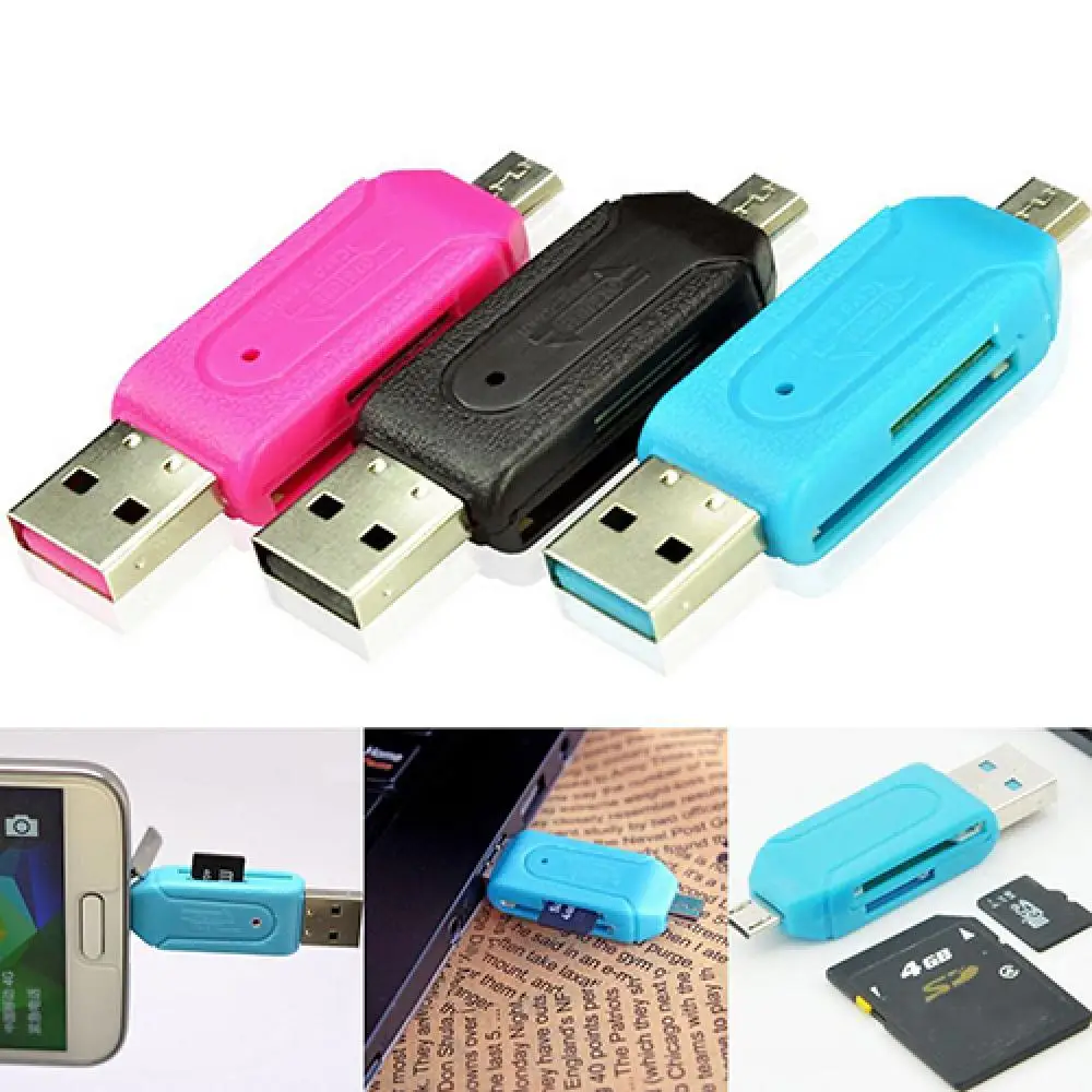 Type C & Micro USB 2 in 1 OTG Card Reader High-speed USB2.0 Universal TF/SD for Android Computer Extension Headers - купить по