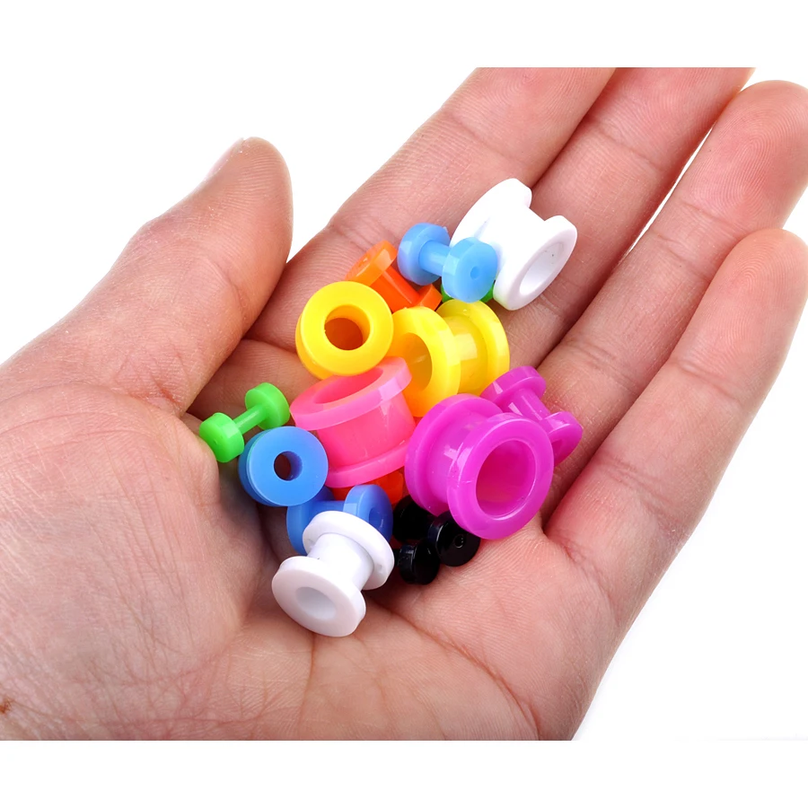 Смешанные 8 шт./лот поддельные жевательные акриловые затычки для ушей и туннели
