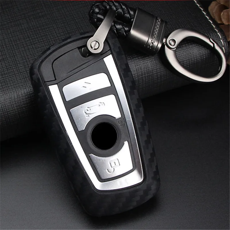 Силиконовый чехол для ключей из углеродного волокна BMW 1 3 4 5 6 7 X1 X3 серии F07 F10 F11 F20 F25