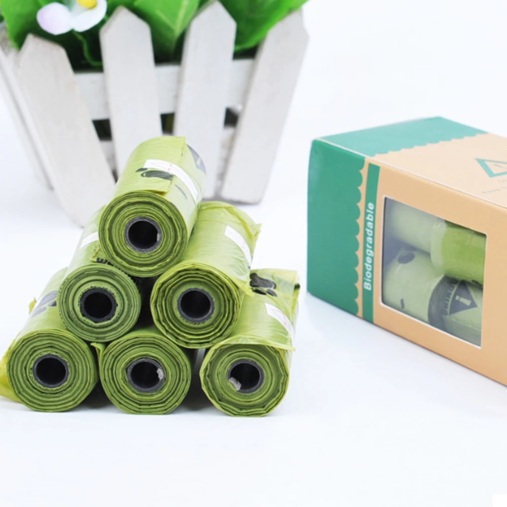 8 рулонов биоразлагаемых мешков для уборки собак кукурузный крахмал