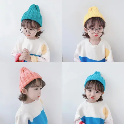 

Baby Hat Fashion Knitted Pompom Winter Cap for Kids Adjustable Solid Baby Winter Hat Accessories Children Cap for 0-9 Years 1PCS