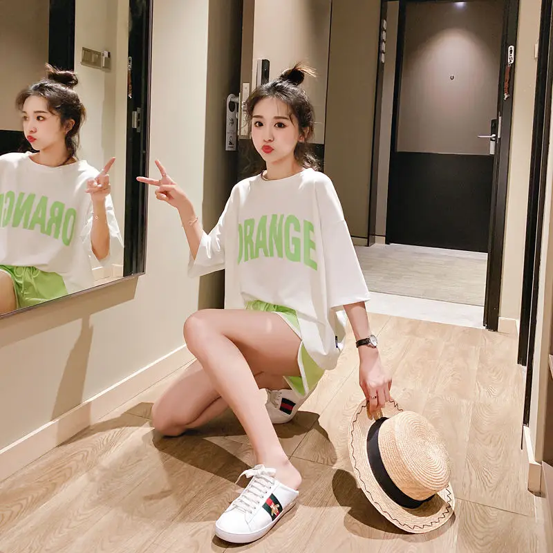 

Ball uniform female student Korean loose suit 2021 summer girlfriends suit summer fashion sportswear foreign style