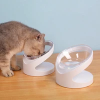 cat bowl high foot bowl for cats dogs neck protector pet feeder waterer transparent pet food water dispenser cat accessories