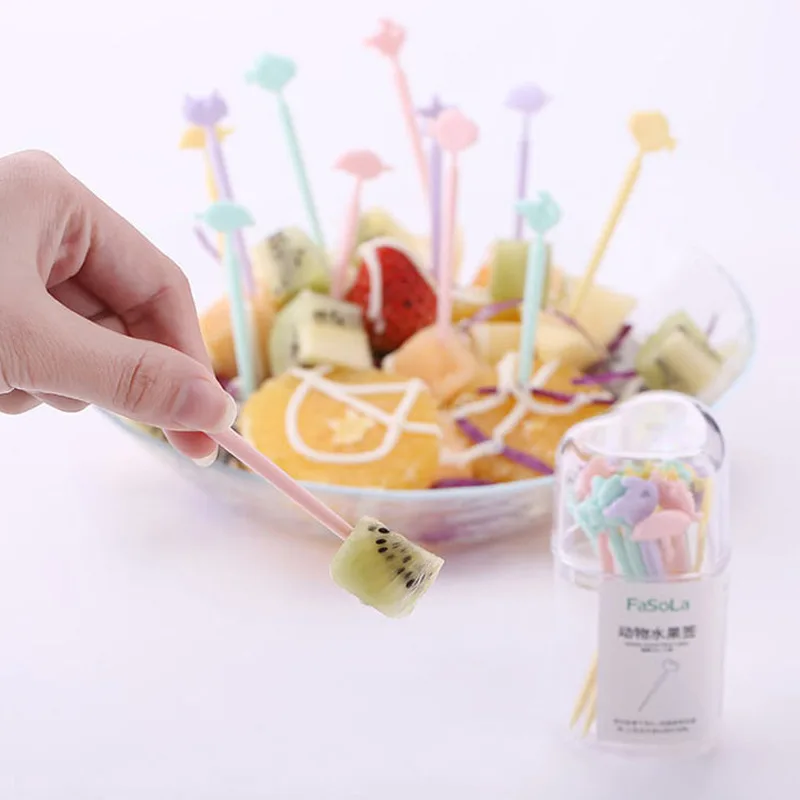 

Japanese Style Cute Fruit Stick guo cha Creative Cute Cartoon Household Bento Signed Cake Fork Sushi Fork