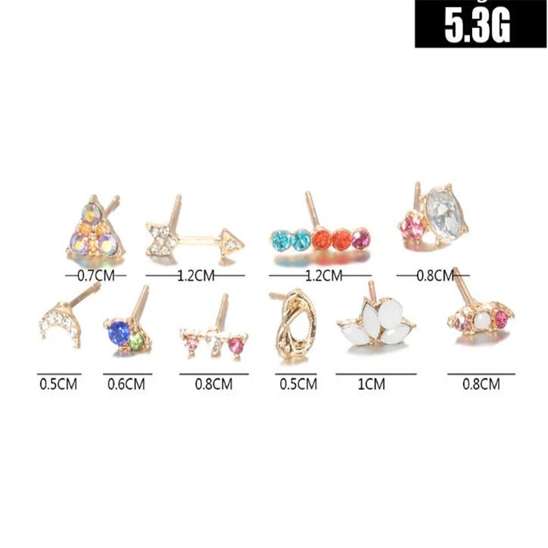 10 шт./компл. Бохо Геометрия Луна Звезда стрелы цветок серьги руки комплект для