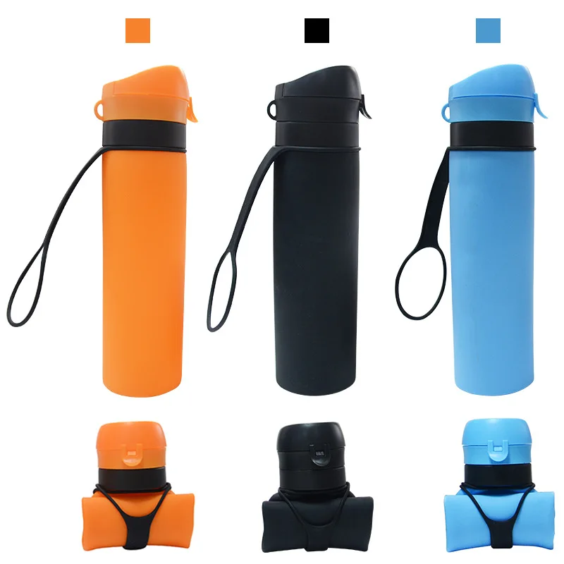 

Fashionable Foldable Silicone Sports Water Cup Simple Carrying Bag Outdoor Sports Creative Practical Fall-resistant Water Cup