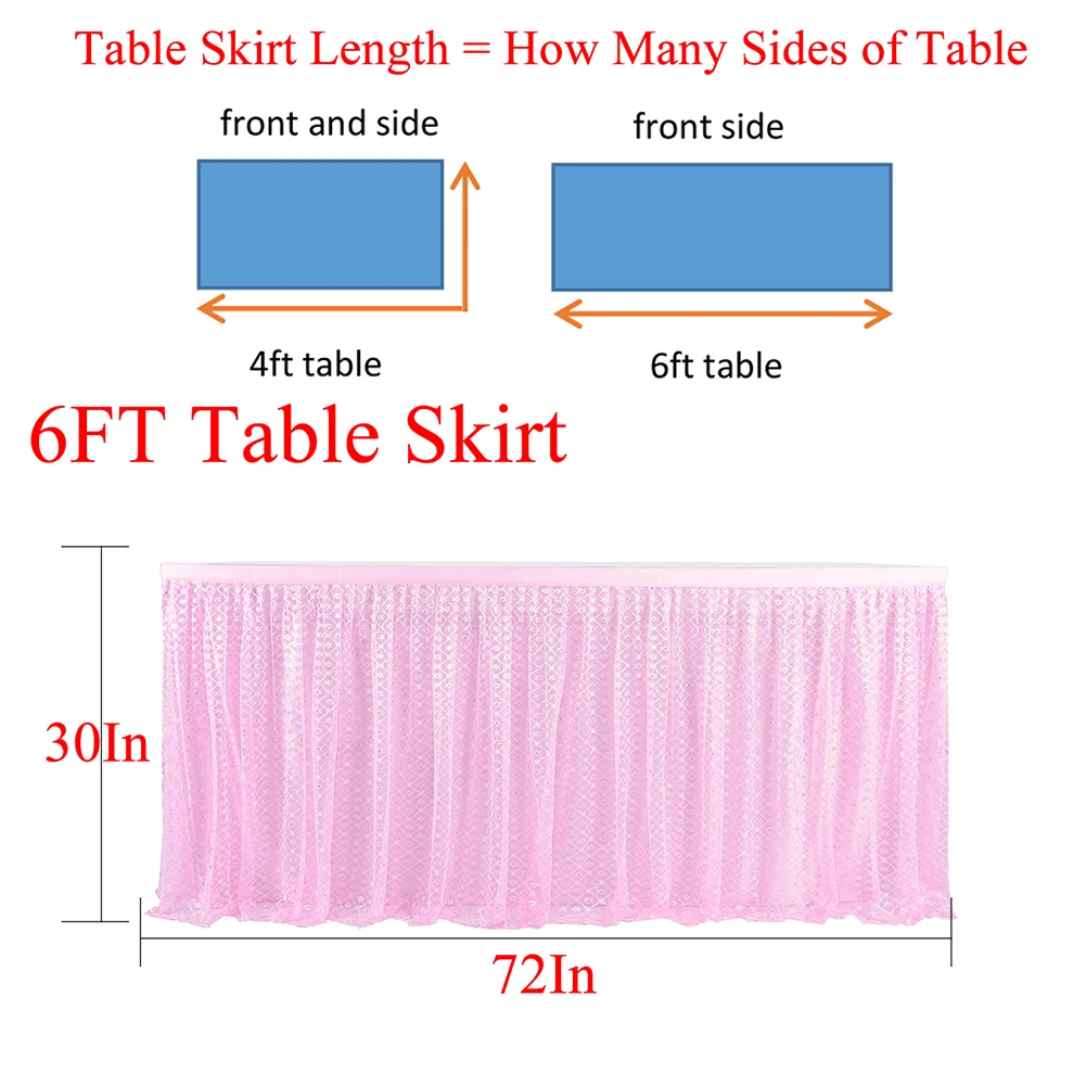 Розовая Тюлевая юбка для стола пушистая скатерть на день рождения женское