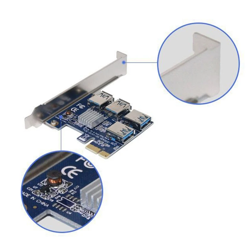 

PCI-E Extender Riser PCI-E 1x to4x USB 3.0 Data Cable 16X Slots Bitcoin Mining Card PCI-E Adapter For GPU Miner
