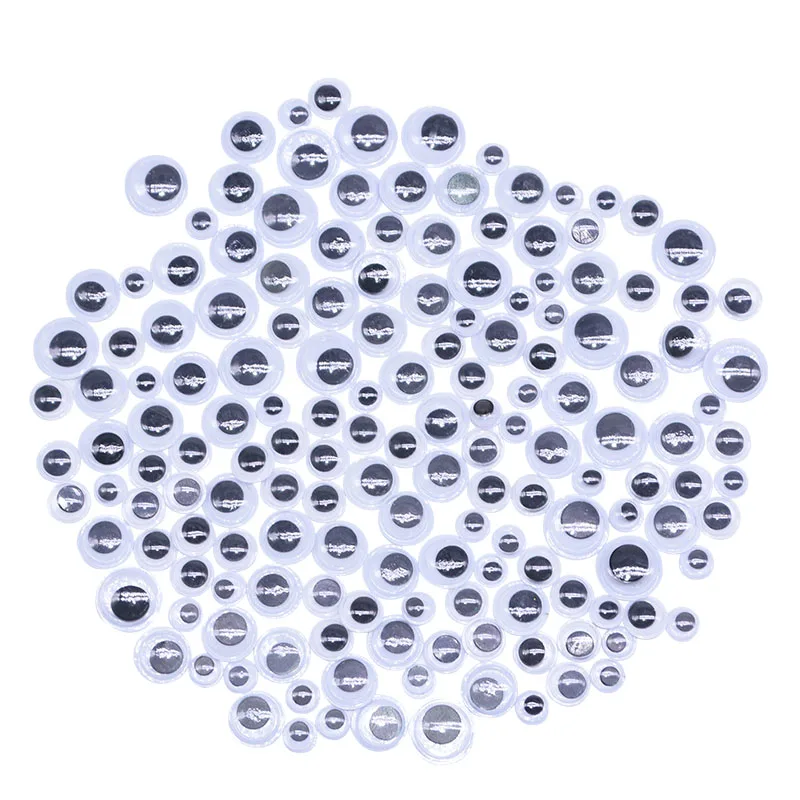 6/8/10/12mm Googly Eyes Self-adhesive DIY Scrapbooking Accessories for Teddy Bear Stuffed Toy Dolls Parts