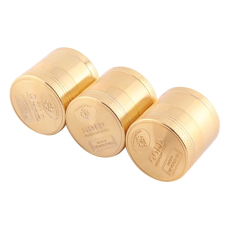 Золотая мельница для монет и трав металлическая 4 слойная Yokan зернистая дробилка