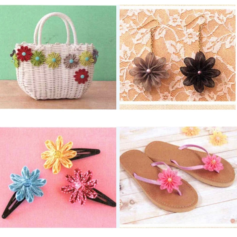 

Handmade Fabric- Flower Making Template Cloth Heart Floral Shape Maker Tool Hairband Gasket Flower Decor Sewing Template