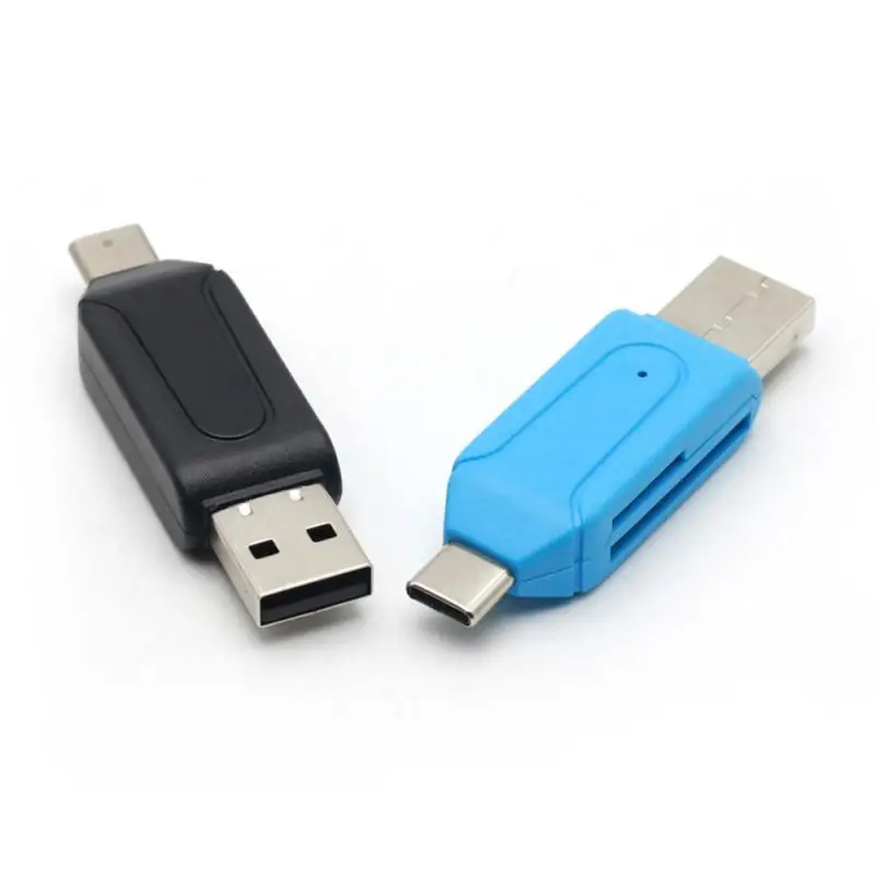 2 в 1 Универсальный адаптер Type c USB OTG Micro TF/SD Card Reader удлинительные заголовки для