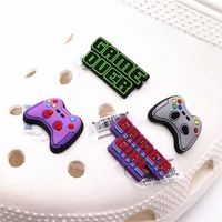 novelty cute gamepad shoe charms accessories game over gamer girl shoe buckle decoration for croc jibz kids x mas party gifts