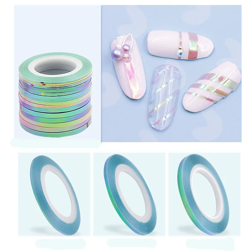 1 мм самодельная наклейка для ногтей фольга полосатая лента строка яркие цветные