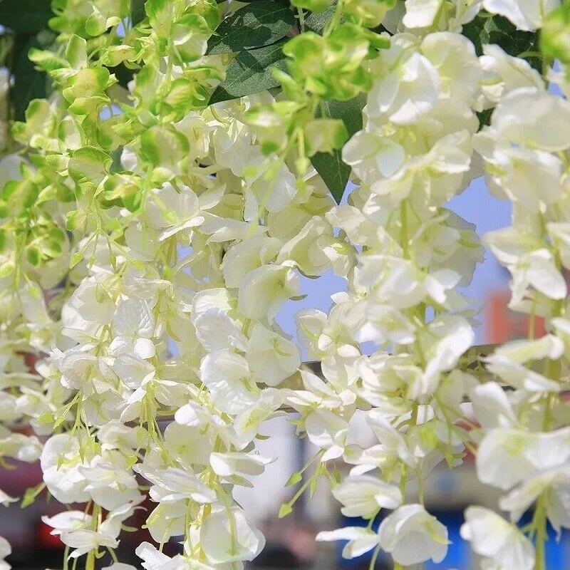 

12/24X 3.6 Ft Artificial Silk Fake Wisteria Flowers Vine Ratta Hanging Garlands