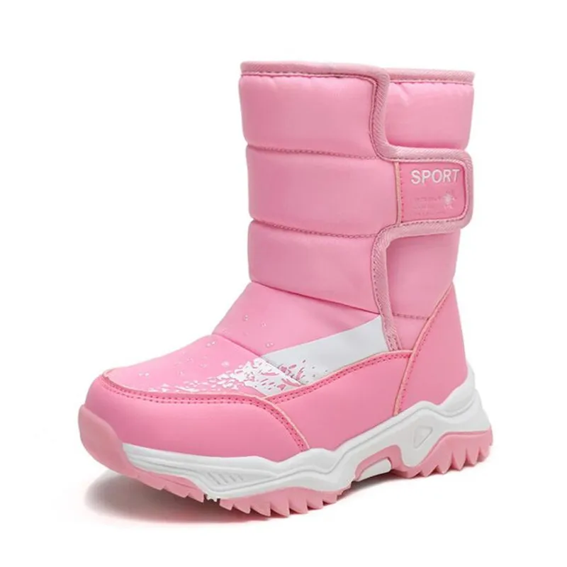 

Children Snow Boots Waterproof Winter Warm Plus Velvet Boys and Girls Cotton Shoes Snow Boots