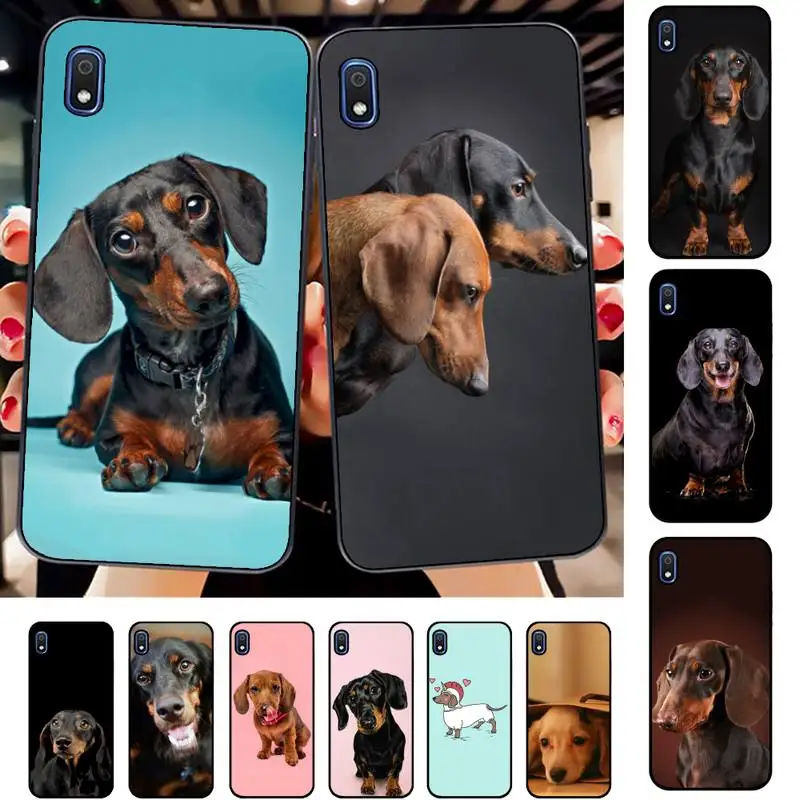 

FHNBLJ Dogs Dachshund Cute Phone Case for Samsung A51 01 50 71 21S 70 31 40 30 10 20 S E 11 91 A7 A8 2018