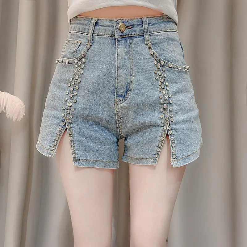 

New Fashion Women's Denim Shorts Classic Vintage High Waist Blue Wide Leg Female Caual Summer Ladies Shorts Jeans For Women