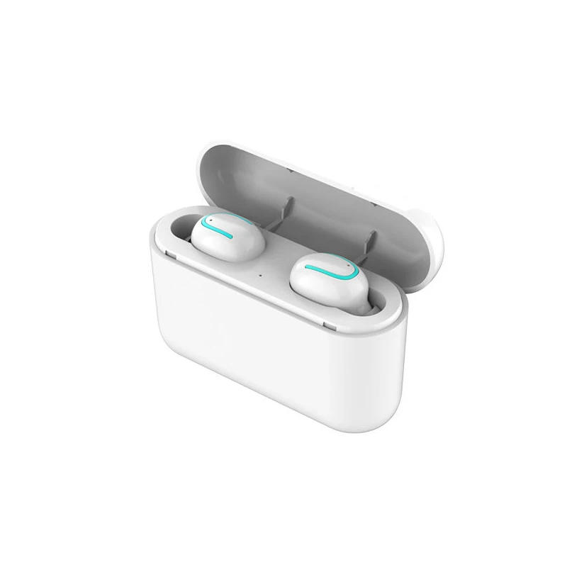 Беспроводной Bluetooth наушники TWS Q32 мини гарнитура для мобильного телефона вкладыши с зарядной чехол стерео спортивные игры с микрофоном - Цвет: Binaural White