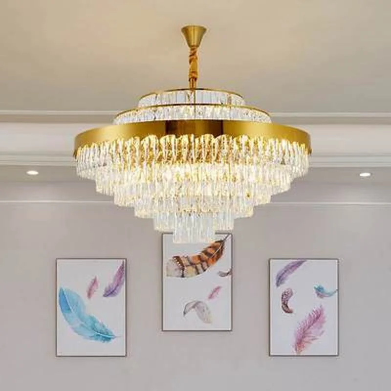 Хрустальная люстра с роскошным дизайном Золотая 220 В переменного тока