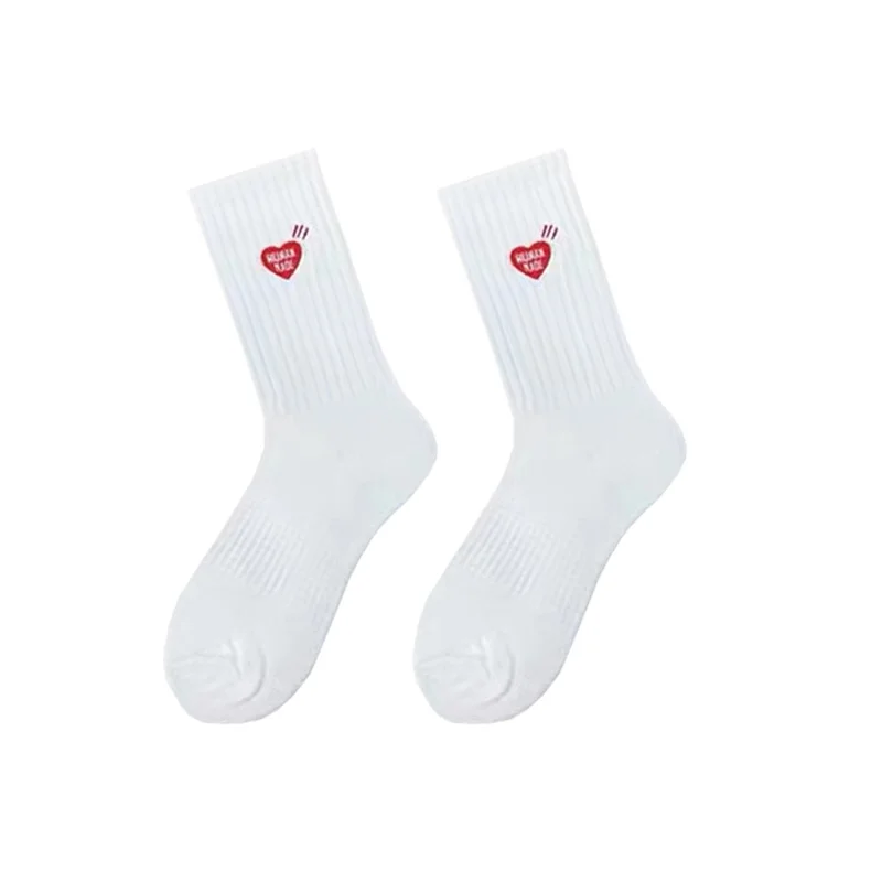 

Носки-трубы ручной работы, высококачественные носки с вышивкой в виде сердца, мужские женские мужские носки ручной работы, уличные спортивн...