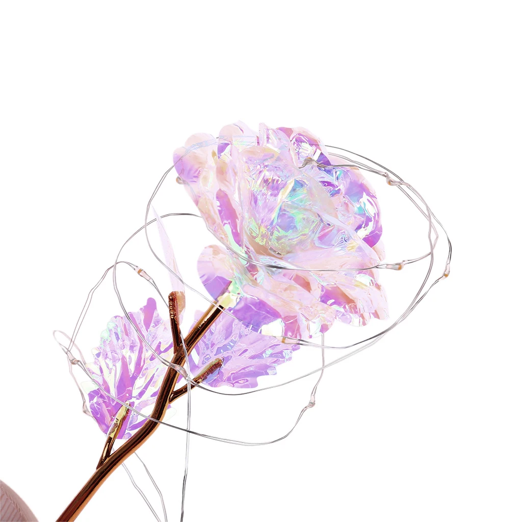 

Romantic Forever Rose Flower In Glass LED Light Valentine's Day Room Decoration and Gifts